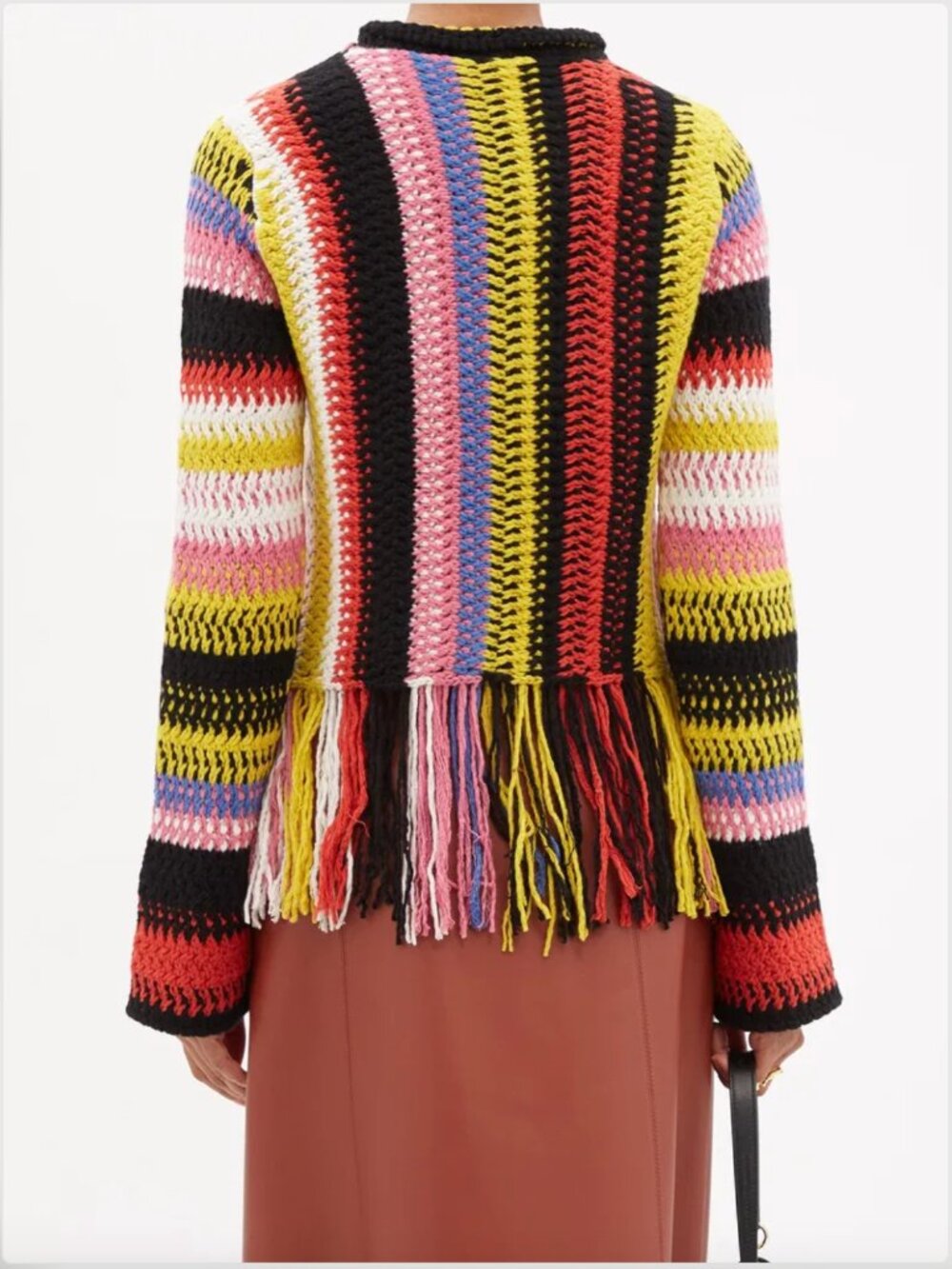 Chloe Pink Crochet Multicoloured Sweater, size Medium (fits size small) - Picture 4 of 12